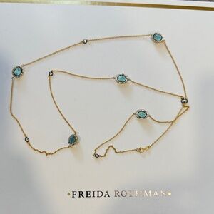 Freida Rothman Gold Necklace with Green Accents
